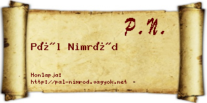 Pál Nimród névjegykártya